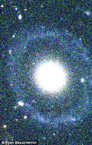 example
                                        of blue halo background light
                                        around distant galaxy