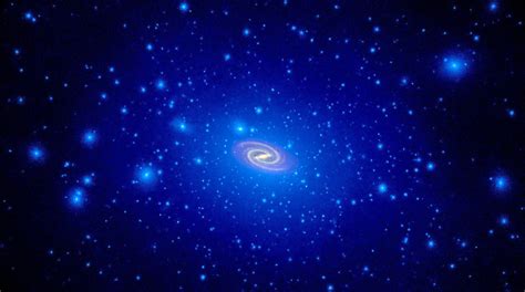 example
                                        of blue halo background light
                                        around distant galaxy