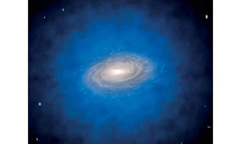 example
                                        of blue halo background light
                                        around distant galaxy